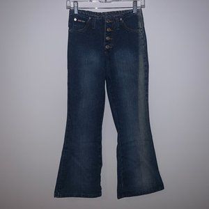 Vintage Midrise Bellbottom Spice Girls Y2K 2000s Button Fly Medium Wash Jeans